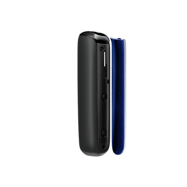 Detached side view of the Navy Blue Augmented Pattern front panel, revealing its lightweight structure and precision-crafted form.