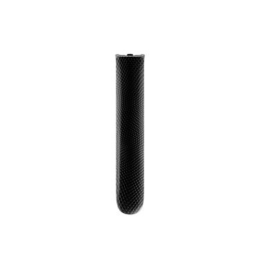 Front-facing view of Ploom AURA front panel in Jet Black Augmented Pattern, showcasing strong, contemporary design and confident visual impact.
