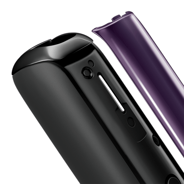 Close-up panel Ploom AURA Lavender yang ditanggalkan, menonjolkan tekstur halus, tepi kemas dan warna cerah dalam aksesori modular bergaya.