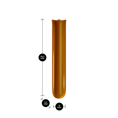 Ploom AURA Mango Sorbet front panel shown with product dimensions 9.65cm H x 3.30cm W x 1.80cm D, highlighting sleek, compact, and modern design.