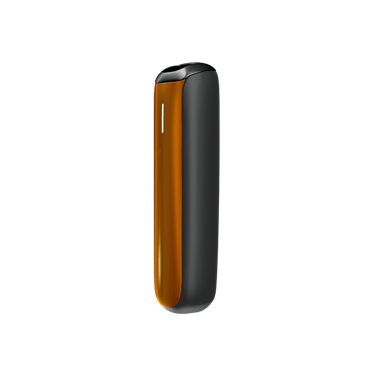 Side view of Mango Sorbet Ploom AURA front panel accessory, highlighting slim, vibrant, and detachable design for practical use.

