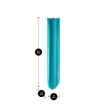 Panel hadapan Ocean Blue dengan dimensi 9.65cm x 3.30cm x 1.80cm, mempamerkan saiz kompak dan padanan modular.
