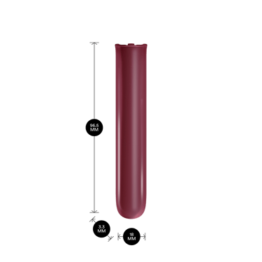 Panel hadapan Ploom AURA Dark Orchid dengan dimensi 9.65 cm tinggi, 3.30 cm lebar dan 1.80 cm tebal untuk rujukan saiz.