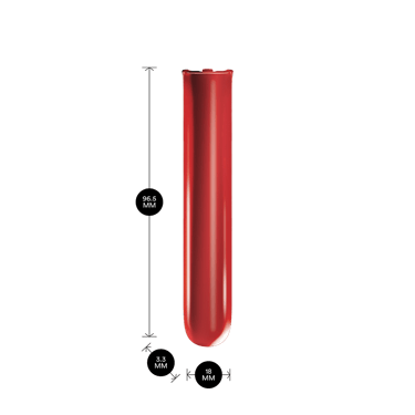 Panel hadapan Ploom AURA Lava Red berukuran 9.65×3.30×1.80 cm, direka untuk genggaman bergaya dan penampilan premium harian.