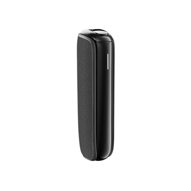 Jet Black Back Cover on Ploom AURA device, emphasizing sleek, minimalist styling that fits naturally into modern everyday life.
