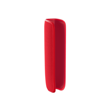 Lava Red Back Cover for Ploom AURA shown alone, highlighting a vivid finish and smooth surface that feels bold yet refined.
