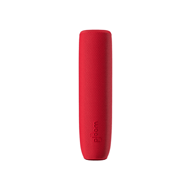 Lava Red Ploom AURA Back Cover front facing, presenting a strong, vibrant color balanced with a sleek, minimalist design.