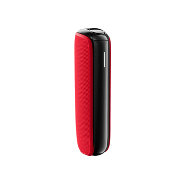 Lava Red Back Cover on Ploom AURA device, creating a striking look that stands out while fitting naturally into daily life
