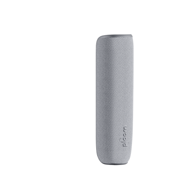 Lunar Silver Ploom AURA Back Cover right view, showcasing smooth curves and a polished metallic tone designed for comfortable daily use
