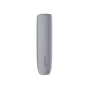 Lunar Silver Ploom AURA Back Cover front facing, presenting a clean, minimalist look with a soft metallic finish that feels refined and timeless
