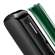 Close-up of Amazon Green Ploom AURA front panel removed, showing glossy texture, vibrant color depth, subtle reflections, and tactile premium feel.