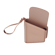 Lateral view of an open, empty Rose Gold Duo Carry Case, revealing a thoughtfully designed interior with simple, refined storage.
