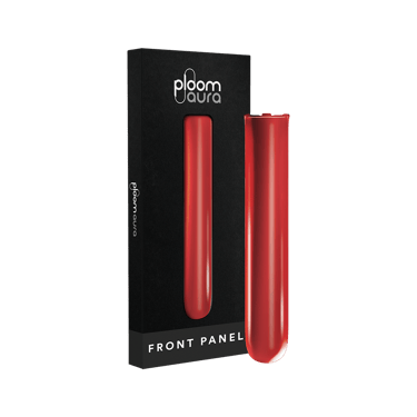 Paket panel hadapan Lava Red Ploom AURA bersama peranti, menonjolkan warna berani dan reka bentuk boleh tukar untuk penyesuaian gaya mudah.
