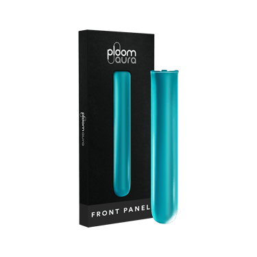 Pek Panel Hadapan Ploom AURA Ocean Blue dipamerkan, menonjolkan reka bentuk modular, warna cerah, dan pilihan untuk memperibadikan peranti anda.