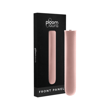 Pek panel hadapan Rose Gold Augmented Pattern Ploom AURA, menampilkan tona hangat metalik dan corak halus untuk ekspresi gaya sofistikated.
