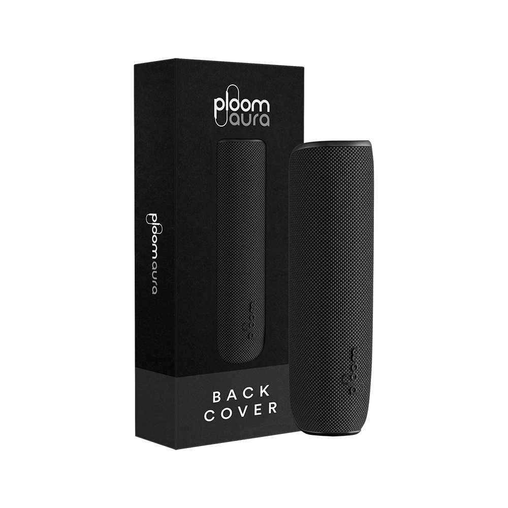 Ploom AURA Back Cover Jet Black pack, offering a timeless black finish suited for users who prefer clean, confident, everyday style.
