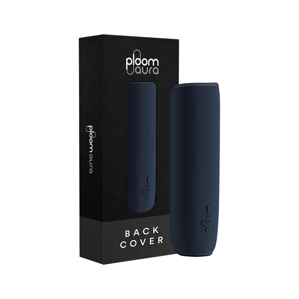 Ploom AURA Back Cover Navy Blue pack, offering a rich, deep tone that adds calm sophistication and style to everyday personal routines
