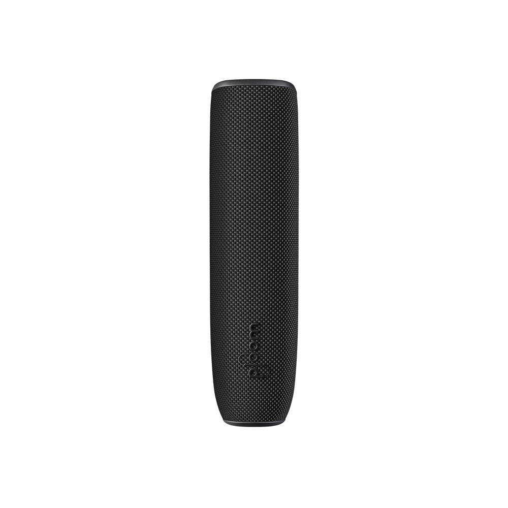 Jet Black Ploom AURA Back Cover front facing, highlighting smooth, elegant surface and contemporary minimalist design.
