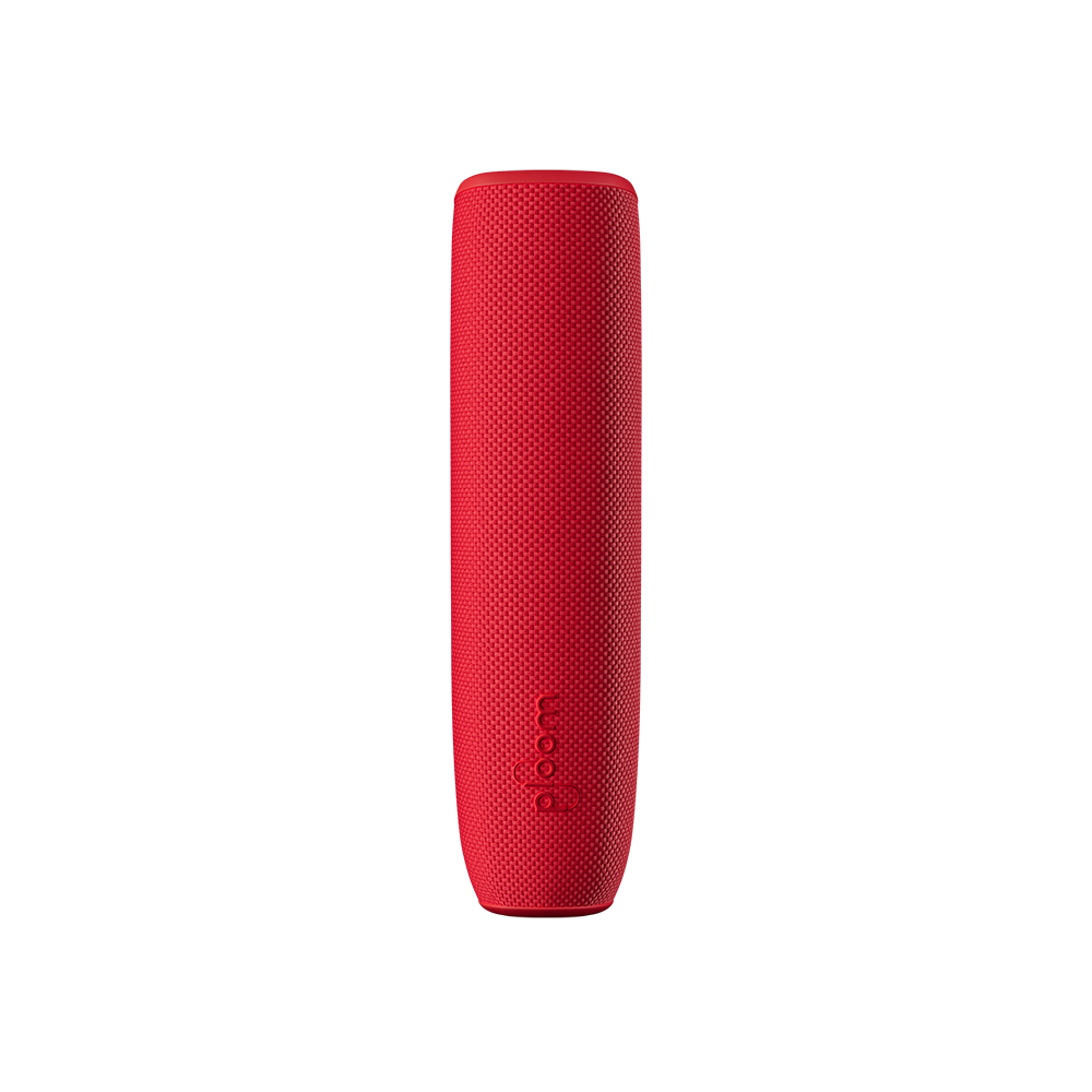 Lava Red Ploom AURA Back Cover front facing, presenting a strong, vibrant color balanced with a sleek, minimalist design.
