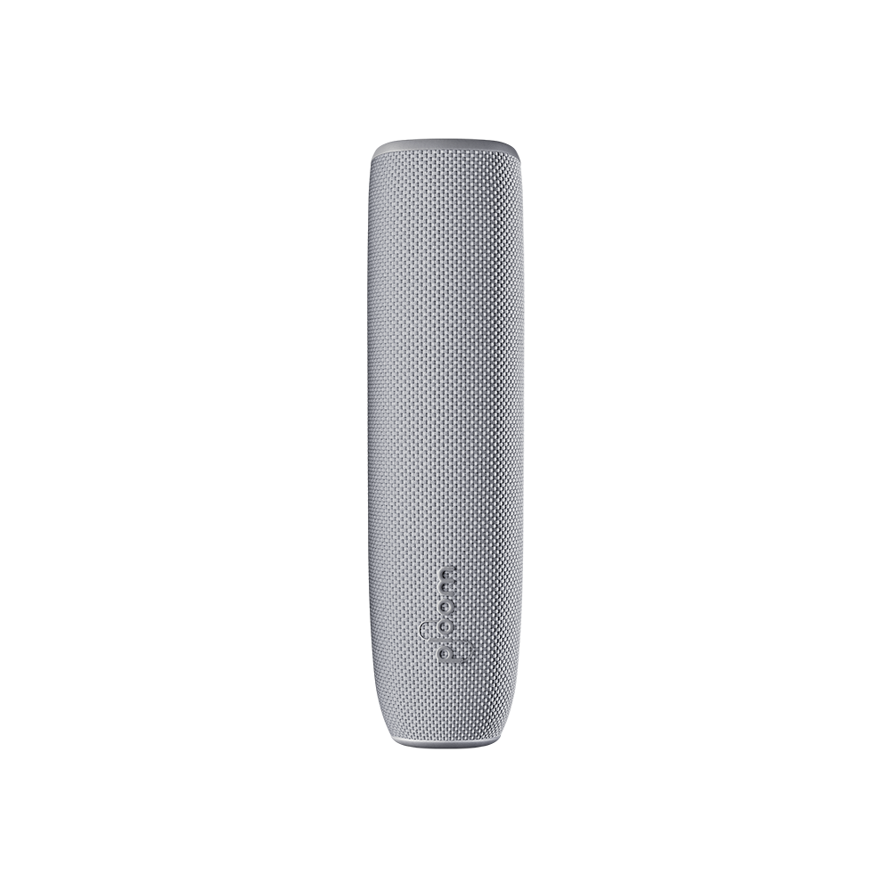 Lunar Silver Ploom AURA Back Cover front facing, presenting a clean, minimalist look with a soft metallic finish that feels refined and timeless
