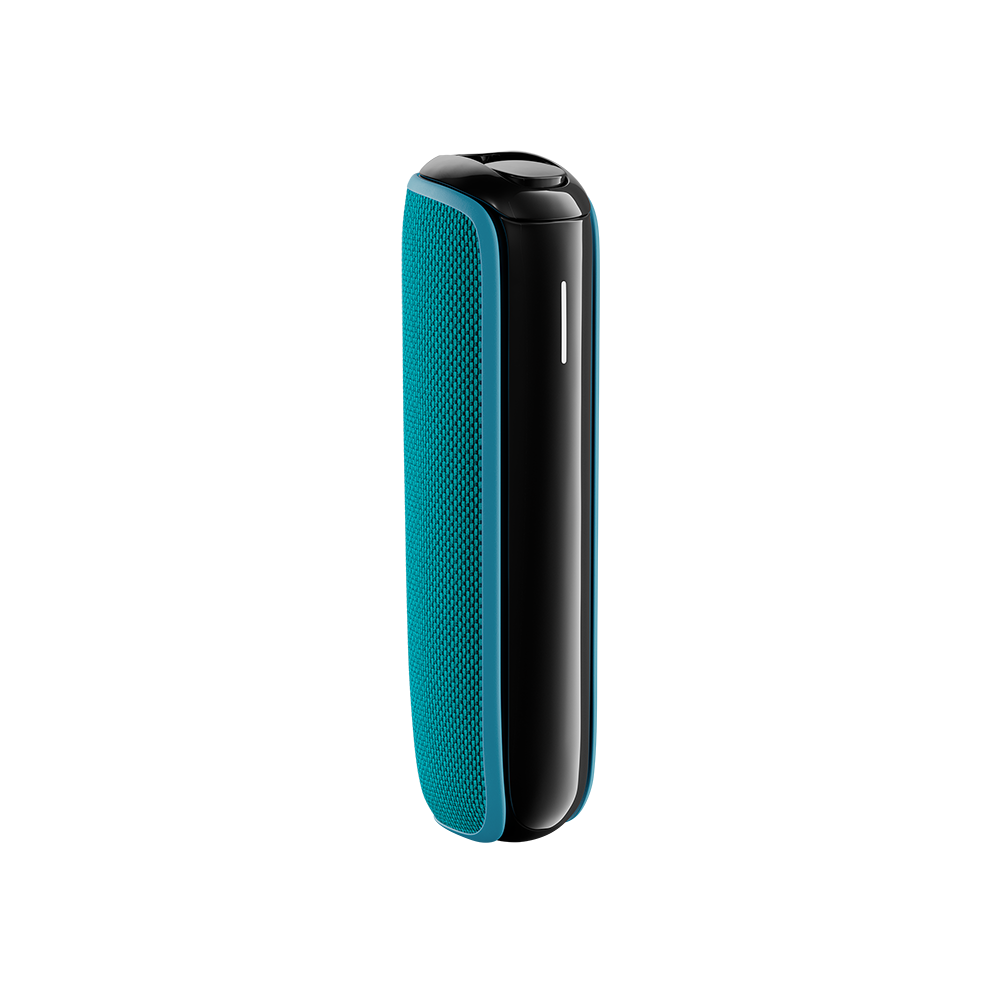 Ocean Blue Back Cover for Ploom AURA on device, blending soft color with modern shape to create a relaxed yet polished look for everyday carry
