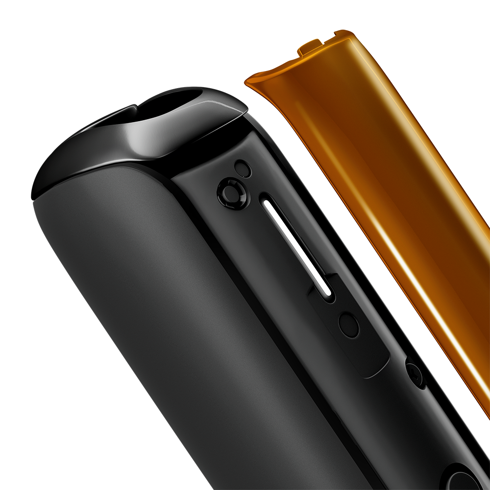 Close-up of detached Mango Sorbet front panel, showing polished texture, premium details, and modern modular design.
