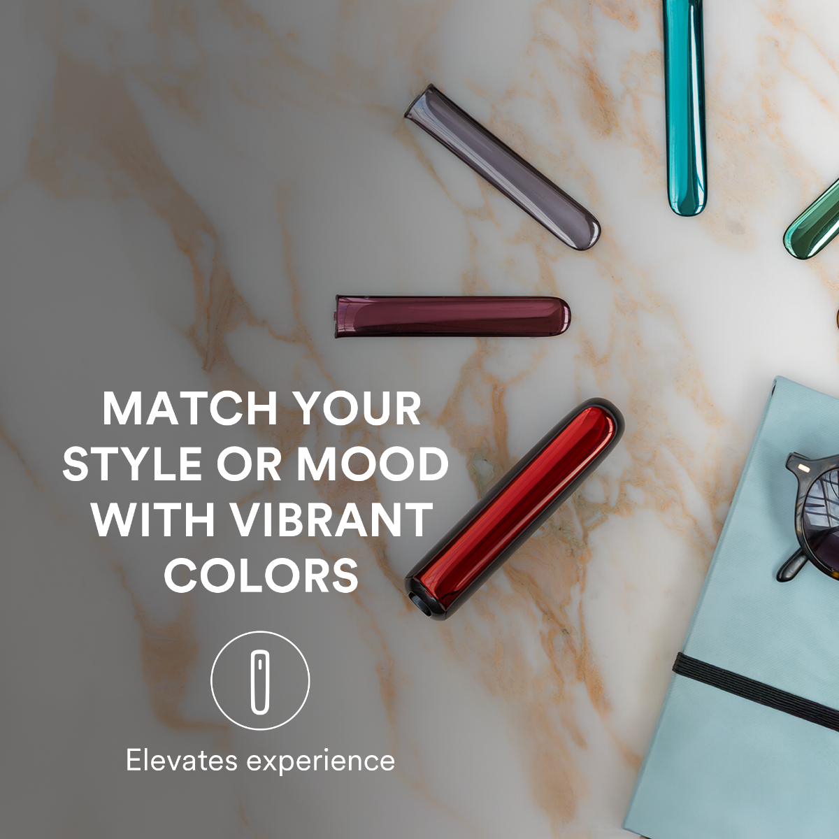 Ploom AURA front panels in multiple colors, designed to match your mood or style, while enhancing the device with a modern aesthetic.
