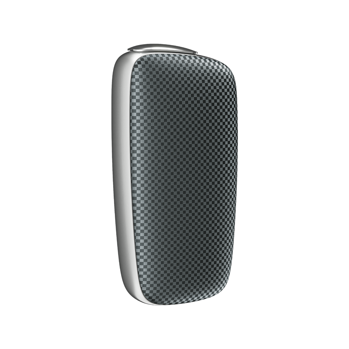 Ploom X Advanced squared front panel slate grey on device - left angle
