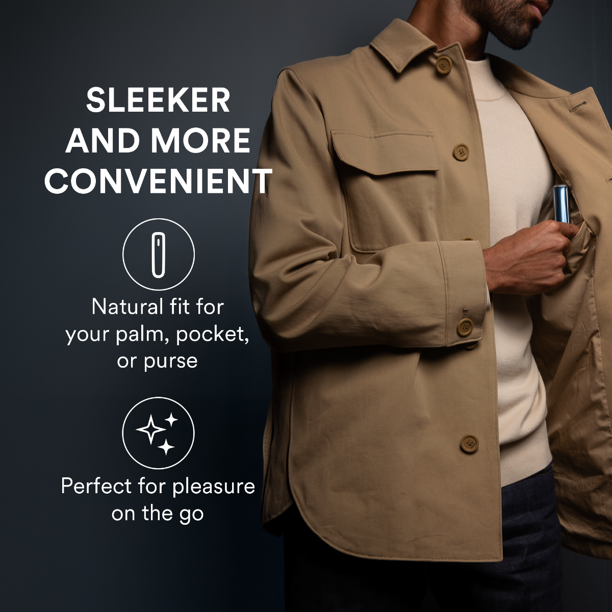 Ploom AURA Navy Blue device presented as a sleek, convenient heated tobacco option for everyday modern use.

