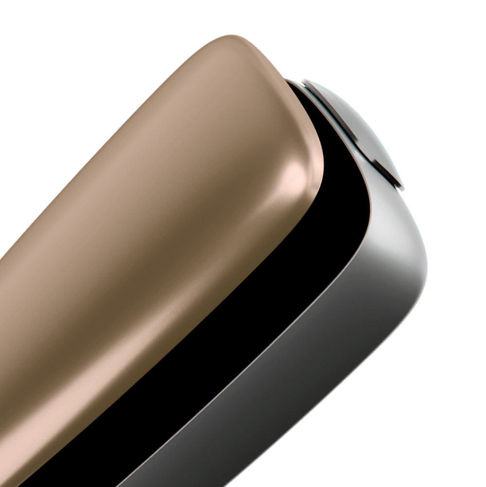 Ploom X Advanced front panel gold close up
