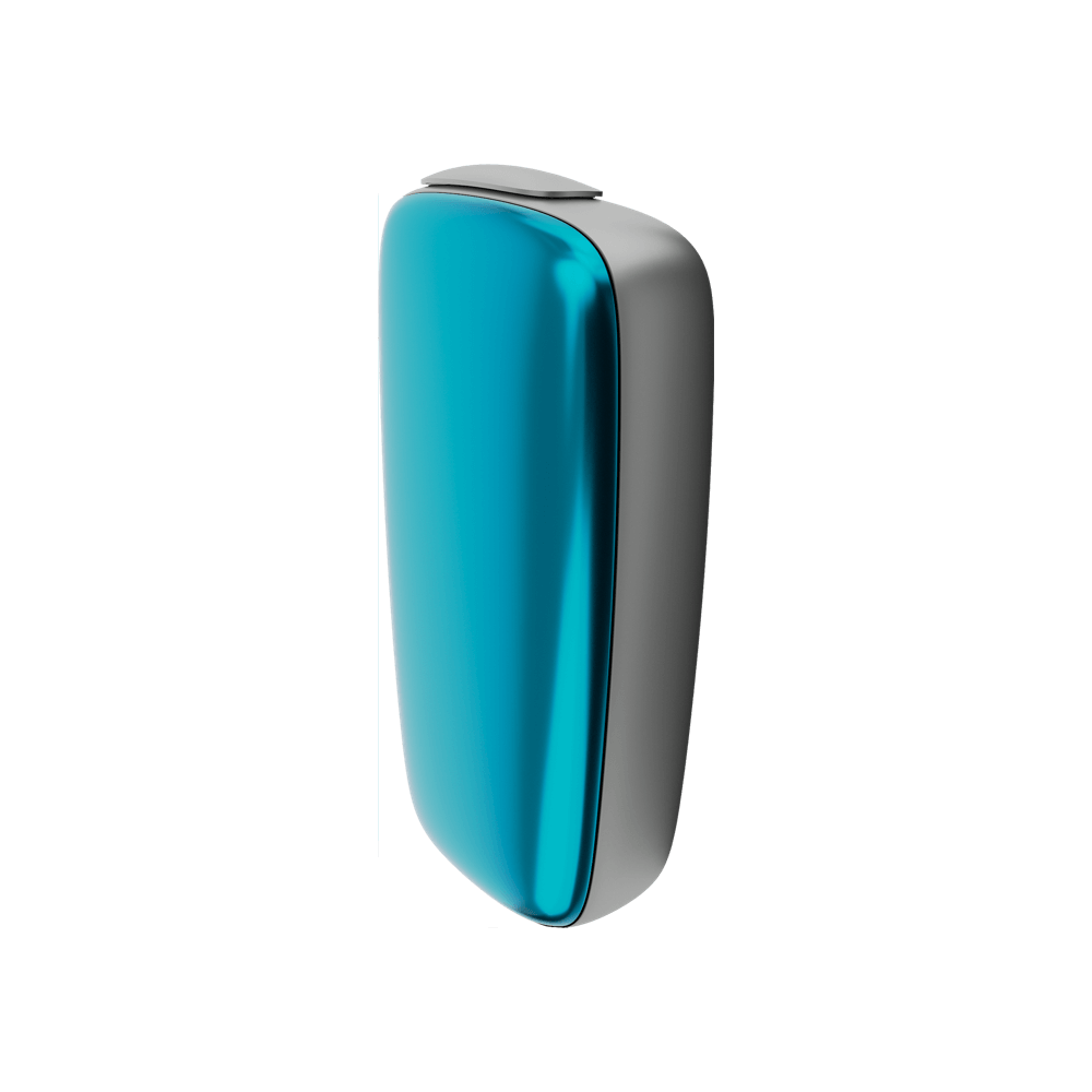 Ploom X Advanced front panel ocean blue side facing
