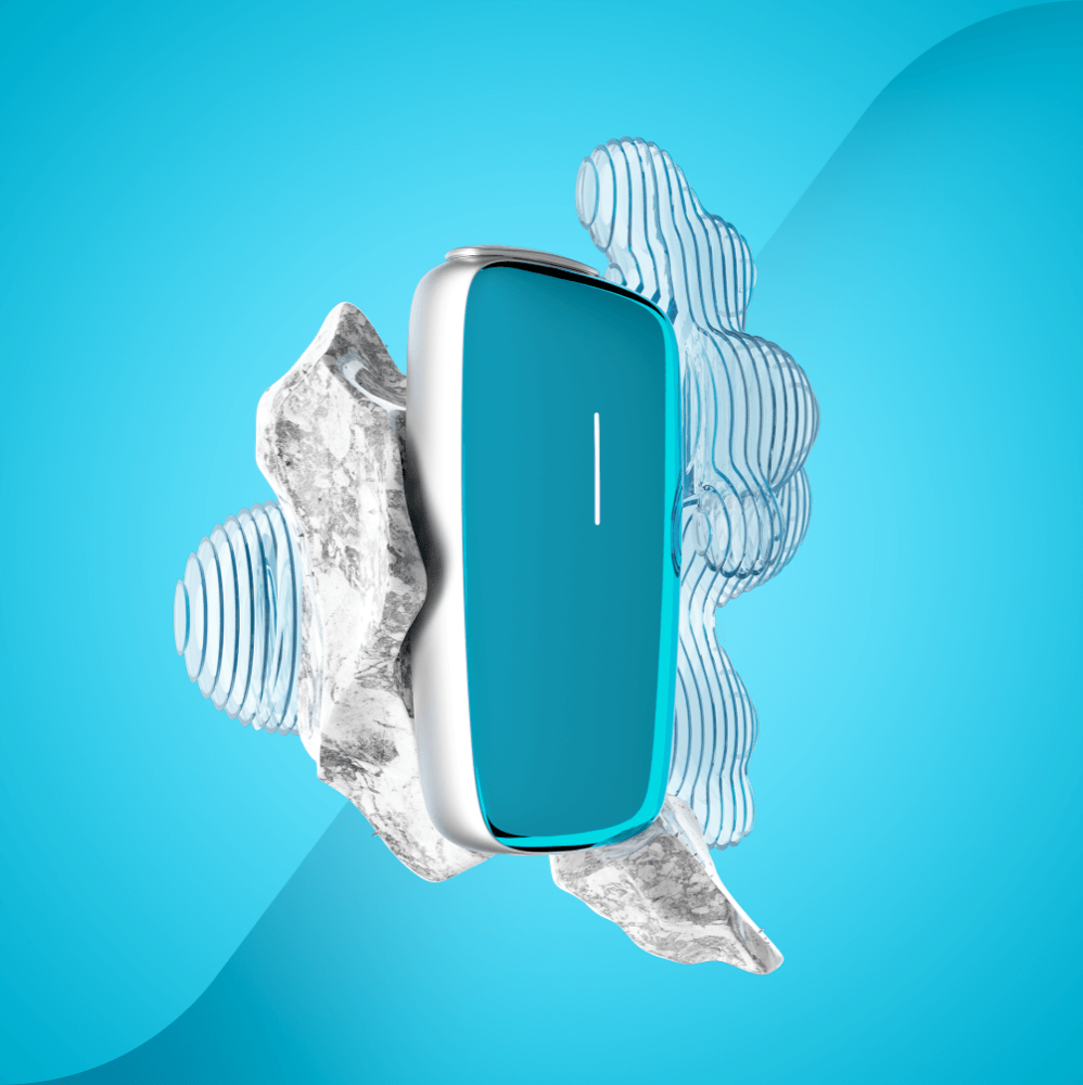 Ploom X Advanced front panel ocean blue texture
