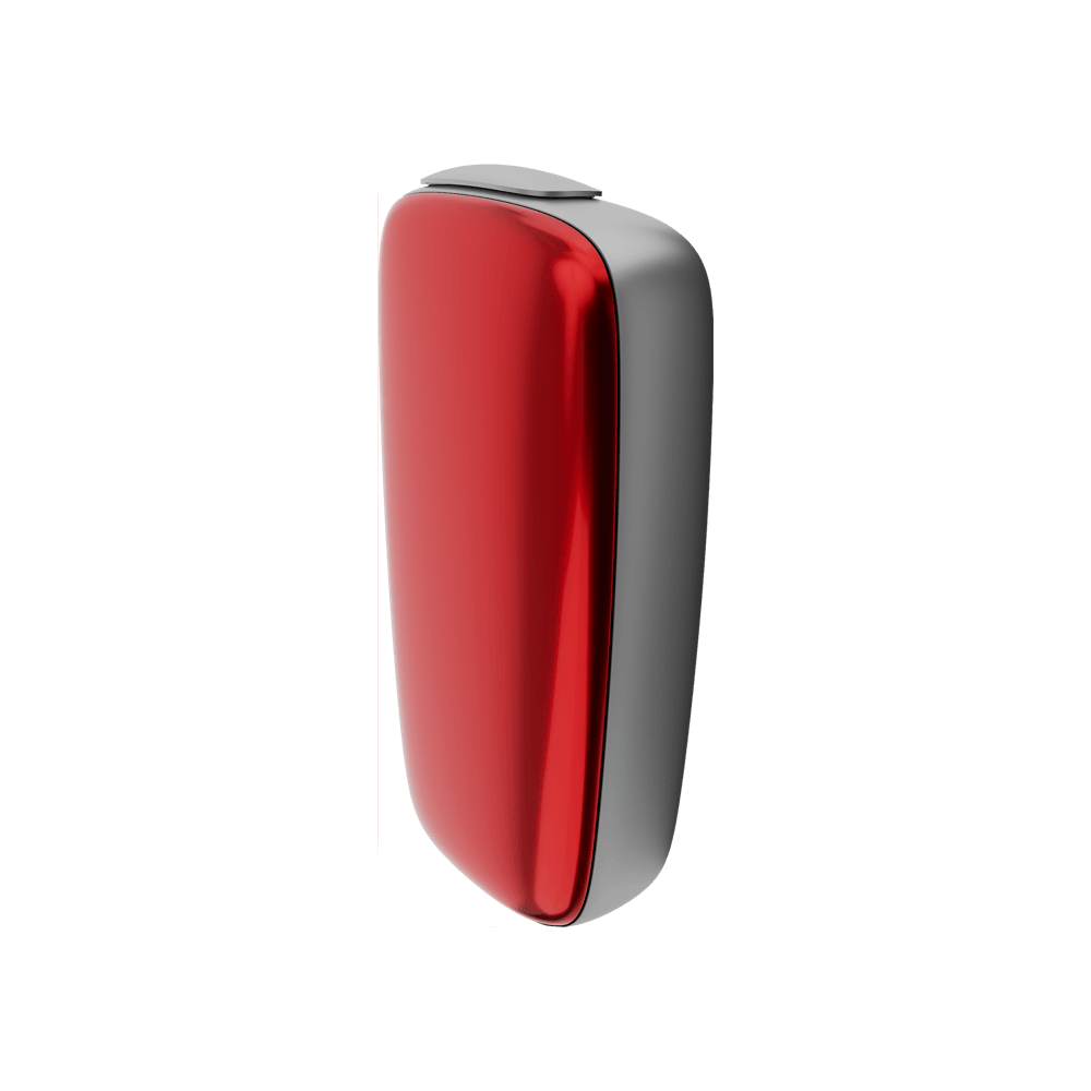 Ploom X Advanced front panel lave red side facing
