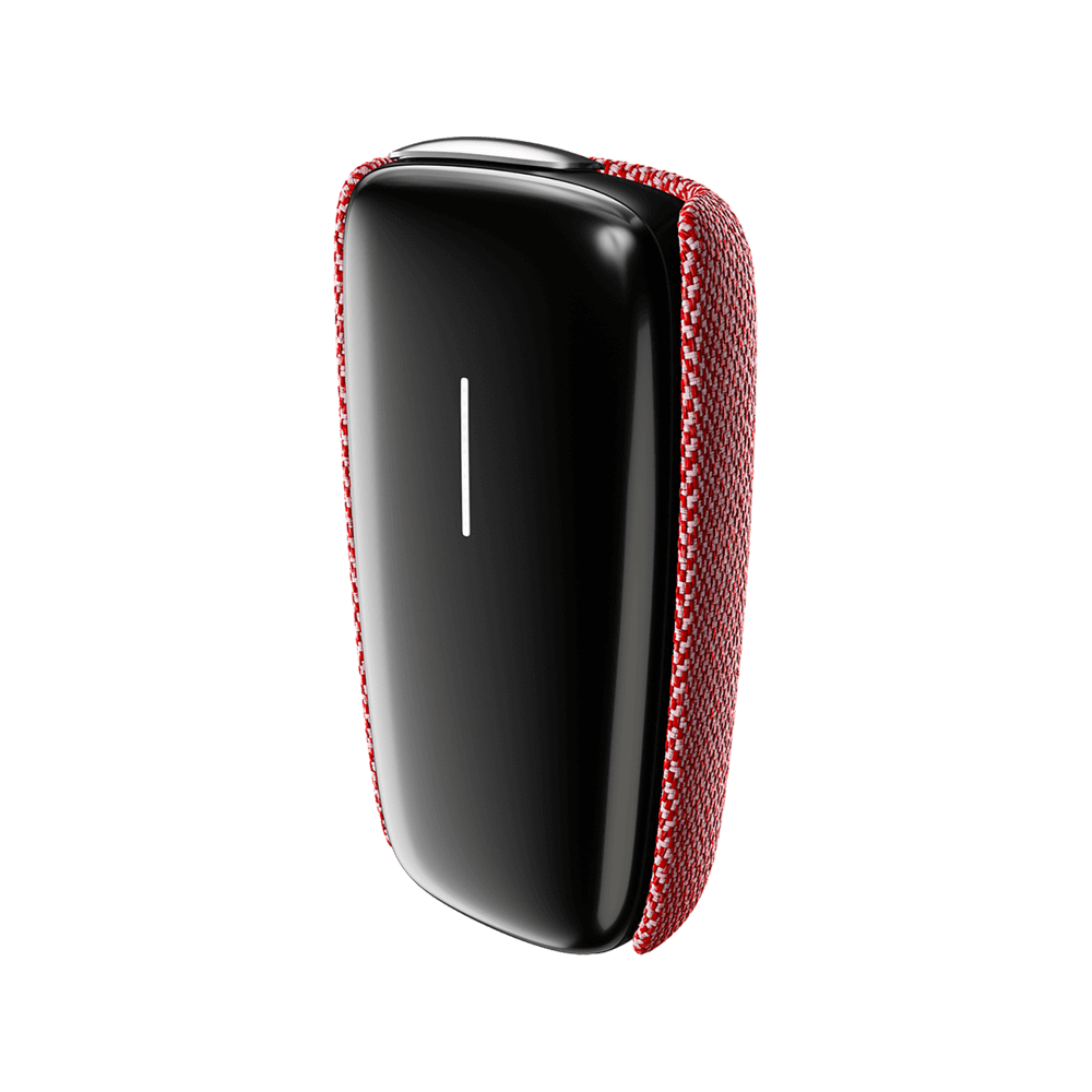 Pandangan sudut tambahan panel belakang red fabric Ploom X Advanced
