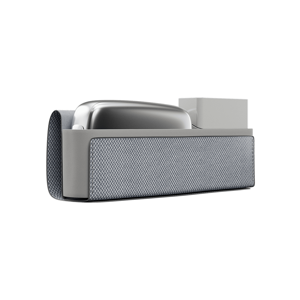 Ploom X Advanced fabric carry case grey open lateral shot

