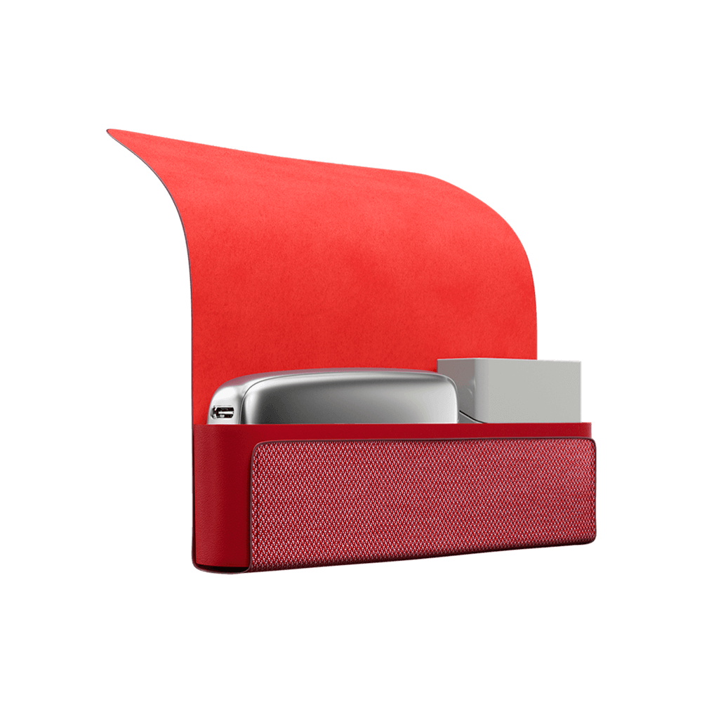 Ploom X Advanced fabric carry case red lateral open
